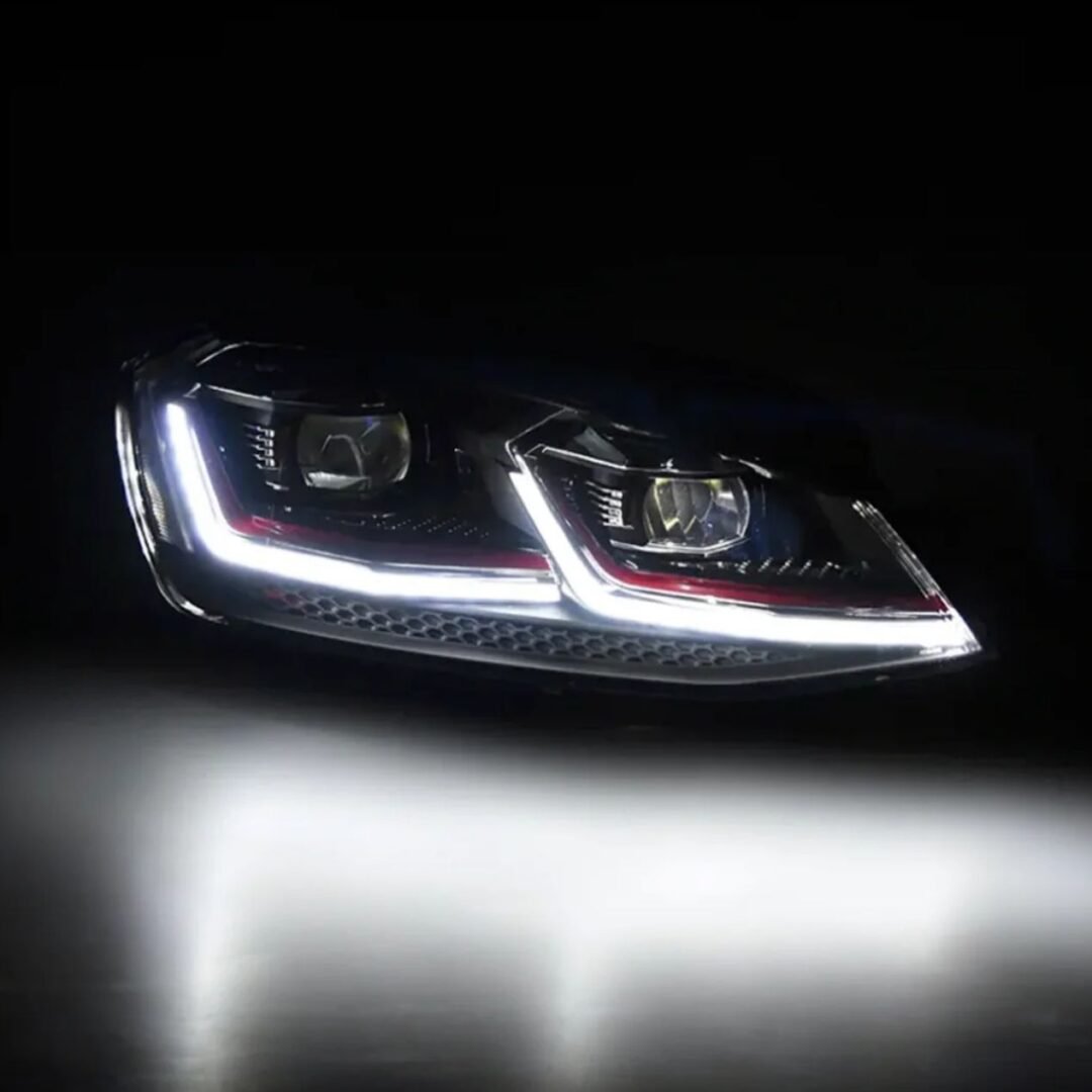 Faróis Full LED para Volkswagem Golf MK7 • Modelo MK7.5 com Detalhe Vermelho • Ano 2014 até 2017 - Image 5