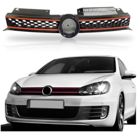 Grade Dianteira Volkswagen Golf Variant - Modelo GTI Vermelha - Ano 2010 até 2012