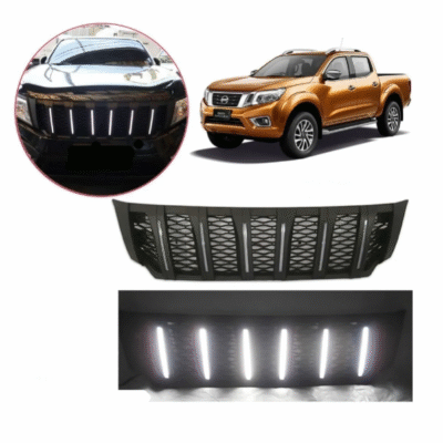 Grade Dianteira Nissan Frontier (Geração D23) - Modelo com LED Branco - Ano 2016 até 2021