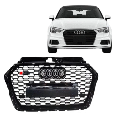 Grade Dianteria Audi A3 (Geração 8V2) - Modelo RS3 Preto - Ano 2017 até 2021